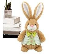 Genérico conejo de peluche, bonito tema de Pascua de 32 cm - conejo sentado Doudou - para niñas, regalo cesta de Pascua San Valentín, cumpleaños, decoración del hogar