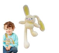 Generico Conejo de peluche - Llavero de conejo de Pascua divertido, llavero de conejo de peluche | Orejas y patas intercambiables, compañero sostenible, colgante con cordón y anillo, 28 cm