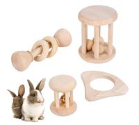 Genérico Conejo Toys, Wooden Safe Bunny Chew Toys, Bite-Resistant Teeth Care, Natural Pet Supplies for Small Animals, Ideal para Chinchilla, Hamsters, Guinea Pigs & Bunnies