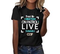 Genérico Confía en mí, On Patrol en Soy básicamente un policía. Camiseta Confía en mí, On Patrol en Camiseta (Black, XL)