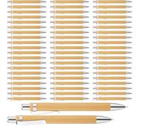 Genérico Conjunto 50 Canetas de Madeira de Bambu Personalizada (Tinta Azul)