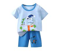 Genérico Conjunto Baloncesto NiñO - Conjunto de 2 Piezas de Camiseta y Pantalones Cortos de Manga Corta con Estampado de Dibujos Animados para niños y niñas