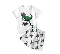 Genérico Conjunto Baloncesto NiñO - Conjunto de Camiseta y Pantalones Cortos con Estampado de Dinosaurio para niños Ideal para Uso Casual y Deportivo