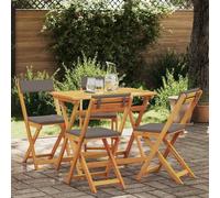 Genérico Conjunto Bistro 5 pcs Marrón Madera Maciza de Acacia,Mobiliario,Muebles de jardín,Conjuntos de jardín,Marrón,24.2 KG,4105505