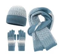 Genérico Conjunto+Bufanda+Y+Gorro+Y+Guantes+Mujer,Bufanda De Punto Y Pantalla TáCtil para El Invierno: Conjunto De Tres Piezas CáLido Y Acogedor para Exteriores
