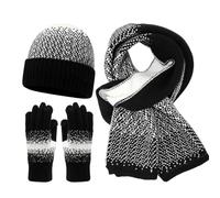 Genérico Conjunto+Bufanda+Y+Gorro+Y+Guantes+Mujer,Bufanda De Punto Y Pantalla TáCtil para El Invierno: Conjunto De Tres Piezas CáLido Y Acogedor para Exteriores