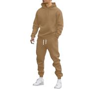 Genérico Conjunto Chandal Hombre de Deporte Pantalon Chandal Con Capucha Un Conjunto de Invierno Sudadera Termica Sport Pantalones Jogger Jogging Hombre Camel XXL