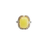 Genérico Conjunto de anillo de cera de abejas natural y ámbar amarillo: joyería ecológica for todas las ocasiones