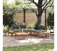 Genérico Conjunto de Bancos de Jardín con cojín 3 pcs Marrón y Gris,Mobiliario,Muebles de jardín,Conjuntos de jardín,Marrón,54.24 KG,3356869