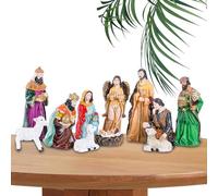 Genérico Conjunto de Belén de Navidad - 11 Piezas De Figuritas De La Sagrada Familia para Decoración | Estatuas Religiosas | para Navidad, Hogar, Mesa de Centro, Iglesia, Repisa de Chimenea y Fiestas