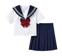 Genérico Conjunto De Colegiala Japonesa Falda Plisada, Ropa Cómoda