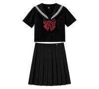 Genérico Conjunto De Colegiala Japonesa Traje de Falda Plisada con Estilo