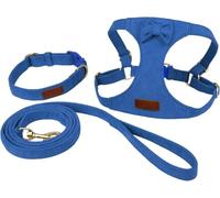 Generico Conjunto De Correa Y Arnés For Perros Ajustable Sin Tirones: Chaleco Reflectante Suave For Mascotas con Asa For Gatos Pequeños A Medianos(Blue,M)