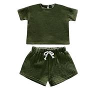 Genérico Conjunto De Dos Piezas NiñA,Conjunto De CháNdal De 2 Piezas para BebéS Y NiñOs Camiseta De Manga Corta Y Shorts (Verano)