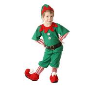 Genérico Conjunto de Elfo Navideño para Niños y Adultos, Disfraz Completo Verde, Ropa de Elfo, Conjuntos Cosplay Noel para Fiesta (Macho-110cm)