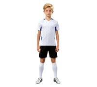 Genérico Conjunto de Fútbol Niños 2026 Camiseta y Pantalón Corto Deportivo para Entrenamiento Competición 5-13 Años (White, 7-8 Years)