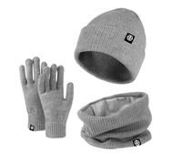 Genérico Conjunto De Gorro Bufanda Y Guantes Mujer,Conjunto De Gorro De Invierno para Hombre Y Mujer Bufanda Guantes con Pantalla TáCtil Calentador De Cuello Conjunto De Gorro De Punto Grueso
