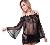 Genérico Conjunto de Lencería para Mujer,Profundo y Espalda Descubierta Sexy Erótico Vestido Ropa Dormir Interior Prendas Mujer Bragas sin Costuras Invisible Babydoll con Pantie