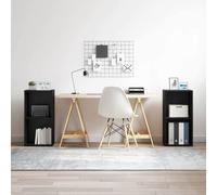 Genérico Conjunto de Mueble de TV 2 pcs Roble Negro Madera contrachapada,Mobiliario,Muebles TV,Negro,23.04 KG,3393520