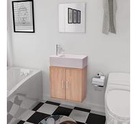 Genérico Conjunto de Mueble y Lavabo 3 Piezas Beige,Muebles de baño-272228