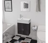 Genérico Conjunto de Mueble y Lavabo 3 Piezas Negro,Mobiliario,Conjuntos de Muebles,Muebles de baño-272227