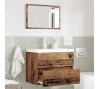 Genérico Conjunto de Muebles de Baño 2 pcs Madera Vieja 57 x 37 x 45 cm,Mobiliario,Conjuntos de Muebles,Muebles de baño,Marrón,18.6 KG,875432
