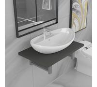 Genérico Conjunto de Muebles de baño 2 Piezas cerámica Roble,Mobiliario,Conjuntos de Muebles,Muebles de baño-279333