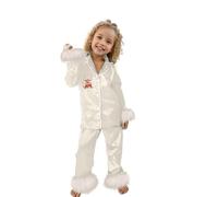 Genérico Conjunto de Pantalone Infantil Femenino con Diseño Moderno para Niñas Prendas de Vestir Cómodas y para Uso Diario en el (Beige, 6-7 Years)