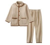 Genérico Conjunto de Pantalone Infantil Polar para Temporada con Tejido térmico y diseño cómodo para Uso Diario en el para niñas de Todas Las Edades (Khaki, 7-8 Years)