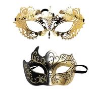 Genérico Conjunto de parejas de máscaras de mascarada, máscara de carnaval - 2 fundas para la cara con los ojos vendados para mascarada - Conjunto de máscaras de para él y para ella, accesorios de di