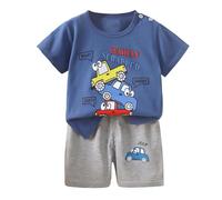 Genérico Conjunto de Pijama para niñas y niños,Conjunto Dos Piezas Ropa Dormir Suave con Bolsillo Pantalones Cortos Top Pijamas Clásicos Lounwear 2 Primavera Verano