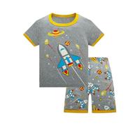 Genérico Conjunto de Pijama para niñas y niños Dos Piezas Ropa Descanso clásica Manga Corta Pantalones Cortos Top Pijamas Clásicos Lounwear 2 Primavera Verano