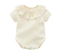 Genérico Conjunto de Ranita para niñas pequeñas Prendas para Uso Diario y Actividades al Libre Cuello Comodidad y suavidad en Prendas de Vestir para recién Nacidos a 16 Meses (Beige, 11-16 Months)