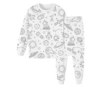 Genérico Conjunto de ropa casera infantil pintado a mano para colorear conjunto de juego y vestir para niñas y niños (White, 2-3 Years)
