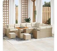 Genérico Conjunto de sofá de jardín 12 pcs Beige y Crema 80 x 80 x 71 cm,Mobiliario,Muebles de jardín,Asientos de Exterior,Sofás de Exterior,Beige,104.6 KG,3363991