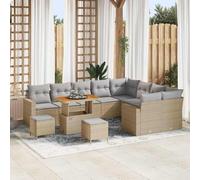 Genérico Conjunto de sofá de jardín con cojín 12 pcs Beige y Gris Claro,Mobiliario,Muebles de jardín,Asientos de Exterior,Sofás de Exterior,Beige,99.6 KG,3363607