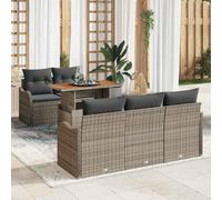 Genérico Conjunto de sofá de jardín con cojín Manual 6 pcs Gris,Asientos de Exterior,Sofás de exterior-3349397