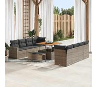 Genérico Conjunto de sofá de jardín Manual 11 pcs Gris 100 x 100 x 71 cm,Mobiliario,Muebles de jardín,Asientos de Exterior,Sofás de Exterior,Gris,99.6 KG,3363548