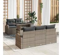 Genérico Conjunto de sofá de jardín Manual 6 pcs Gris 100 x 55 x 73 cm,Mobiliario,Muebles de jardín,Asientos de Exterior,Sofás de Exterior,Gris,60.6 KG,3357292