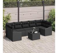 Genérico Conjunto de sofá de jardín Manual 8 pcs Negro 55 x 55 x 37 cm,Mobiliario,Muebles de jardín,Asientos de Exterior,Sofás de Exterior,Negro,63.9 KG,3346643