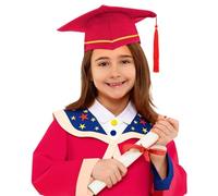 Genérico Conjunto De Toga Y Birrete para Niños 2026, Vestido Académico con Borla Y Bufanda para Ceremonia De Graduación Infantil (Red, 13-14 Years)