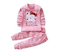 Generico Conjunto de verano para niño de algodón a juego ligero mono de verano cuello redondo casual conjunto 2 piezas unisex cómodas camiseta manga larga y pantalones transpirable suave ropa de playa