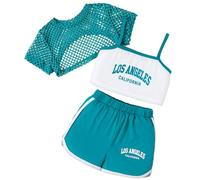 Genérico Conjunto deportivo de 2 piezas para niña,bonito traje Conjuntos Pantalones y Camisetas niñas Casual 1 Top Pantalón ropa deportiva informal moda a 11 años
