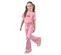 Genérico Conjunto deportivo de 2 piezas para niña,tops con pantalones cortos traje casual verano camiseta niñas conjuntos ropa informal Ideales días calurosos