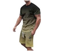 Genérico Conjunto Deportivo Hombre Corto, Chándal Hombre Verano Corto Mangas Cortas Impresas Camisetas Y Pantalones Cortos Drawapting De Cinturón Deportivo Y De Ocio para Fitness Y Correr