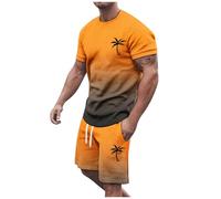Genérico Conjunto Deportivo Hombre Corto, Chándal Hombre Verano Corto Mangas Cortas Impresas Camisetas Y Pantalones Cortos Drawapting De Cinturón Deportivo Y De Ocio para Fitness Y Correr
