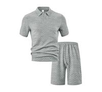 Genérico Conjunto Deportivo Hombre de Outfit Camiseta Manga Corta Pantalones Cortos Verano Conjunto Corto de 2 Piezas para Hombres Camisa y Pantalones Cortos Trajes de Entrenamiento