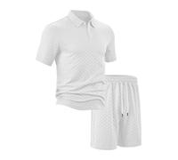 Genérico Conjunto Deportivo Hombre de Outfit Camiseta Manga Corta Pantalones Cortos Verano Conjunto Corto de 2 Piezas para Hombres Camisa y Pantalones Cortos Trajes de Entrenamiento