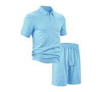 Genérico Conjunto Deportivo Hombre de Outfit Camiseta Manga Corta Pantalones Cortos Verano Conjunto Corto de 2 Piezas para Hombres Camisa y Pantalones Cortos Trajes de Entrenamiento
