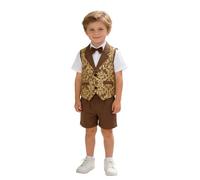 Genérico Conjunto Formal Infantil con Chaleco para Ocasiones Ideal para de Cumpleaños y Actuaciones de Piano en Niños de 3 a 7 Años